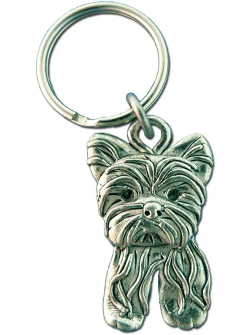 Handcrafted Pewter Dog Keychain - Cute Yorkie Gift for Women - Unique Pet